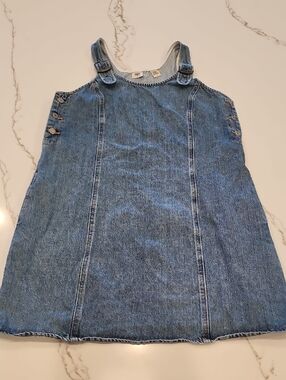 Levi’s Denim Jumper Dress Women’s Large Blue Overall Pinafore Mini Adjustable St
